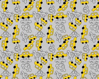 1 or 2ply 12"x11”,  TOWELS, Cloth Napkins, 6 or 12 Little Cars on Gray Un-Paper Towels