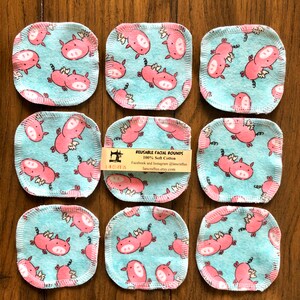 3” or 4&quot; Facial Rounds, Flying piggies, 10/20 Reusable make up removal rounds, cotton rounds