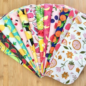 12&quot;x11&quot; Fruits Variety Sets 1/2ply,Paperless Paper Towels, Cloth Napkins Sets / Reusable Paper Towels/ Paperless Towels / LanCraftUS