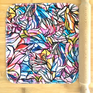 1 or 2ply 12&quot;X11&quot;, UNPAPER TOWELS, Cloth Napkins, 6 or 12 Colorful Stained Glass Un-Paper Towels, Washable Reusable Paper Towels