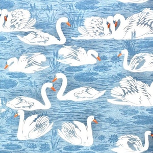 1 or 2ply 12&quot;x11&quot; Swan Lake, Paperless Towels, UNPAPER TOWELS / Cloth Cotton Flannel Napkins / Washable Reusable Paper Towels /  LanCraftUS