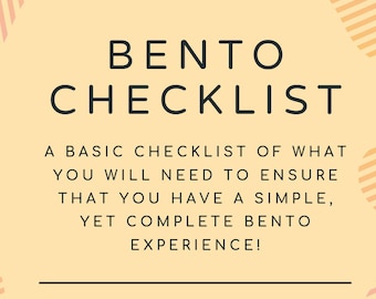 Japanese Bento Checklist PDF