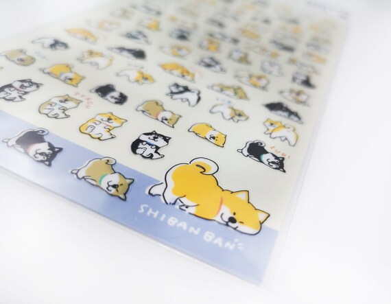 Shiban Ban Cute Shiba Inu Stickers In Different Positions From Japanese