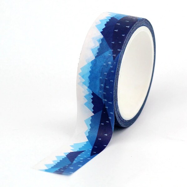 Blaue Berge Gemustertes Washi Masking Tape für DIY Dekoratives Papier Briefpapier Journal Planer Projekte