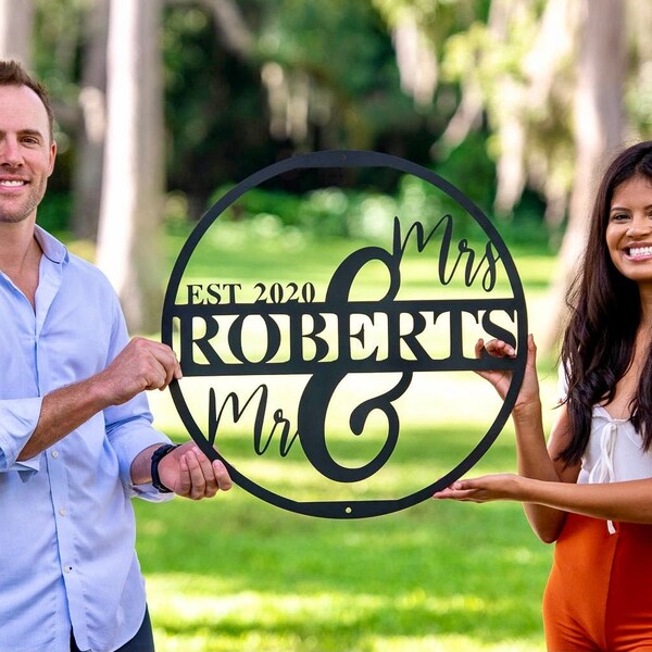 Mr and Mrs Wedding Metal Sign - Etsy