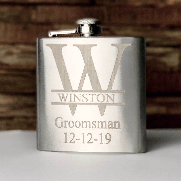 Engraved Flask Personalized Stainless Steel Flask for Groomsmen