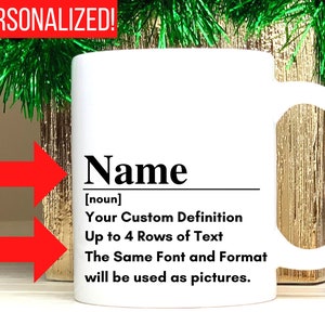 Custom Definition Coffee Mug, Personalized Coffee Mug for Men, Dad, Boyfriend, Husband, Son, Grandfather, Papa, Custom Coffee Cup for Guys