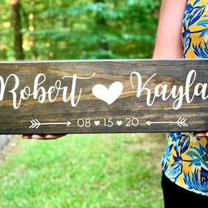 Personalized Couple Names Sign, Wedding Gift Idea, Anniversary Gift Idea, Custom Names Board, Valentines Day Gift,Couples Wood Sign Est Sign