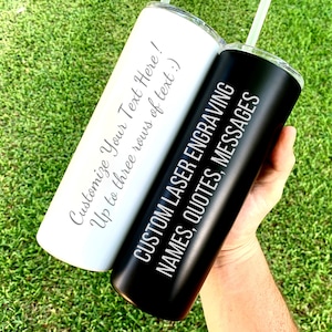 Custom Engraved Skinny Tumbler-Personalized Skinny Tumbler-Personalized Gift-Tumbler with Straw-Insulated Tumbler-Custom Tumbler Personalize