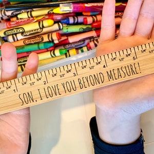 Valentines Day Gift for Kids, Engraved School Ruler, Wooden Ruler, Personalized Gift for Son Daughter, Elementary Back to School Gift