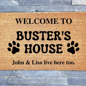 Welcome Mat for Dog-Door Mat for Dogs-Personalized Door Mat-Custom Doormat Dog-Dog Owner Gift-Dog Home Decor-Dog Lover Gift-Dog Welcome Mat image 1