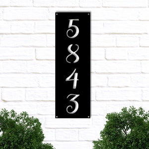 Metal Address Plaque, Address Sign, Metal Address Sign, House Numbers, Vertical Address Plaque,  Address Plaque, Address Number