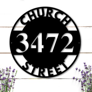 Custom Metal Address Sign, Custom Street Address Sign, Metal House Numbers, Address Plaque, Housewarming Gifts, Address Sign