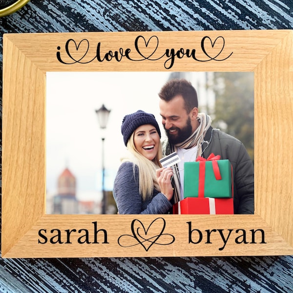 Personalized Picture Frame for Boyfriend, Valentines Day Gift for Him, Gift for Couples, Valentines Gift, Wedding Engagement Photo Frame