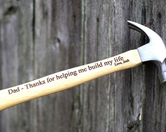 Engraved Hammer, Personalized Hammer, Fathers Day Dad Gift, Home Builder Construction Worker Gift, Wooden Hammer, Gift for Him, Boyfriend