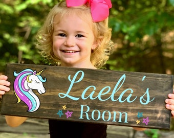 Personalized Unicorn Name Sign for Little Girls Room, Custom Name Sign, Unicorn Bedroom Decor for Girls, Little Girl Gift,Unicorn Wall Decor