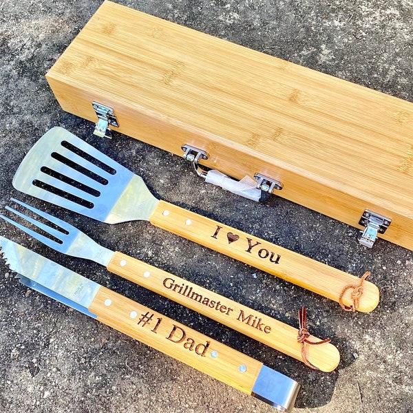 Personalized Fathers Day Gift, Personalized Dad Gift, Fathers Day Gift, Gift for Grandpa, Gift for Husband, Grilling Gift Sets, Grill Tools