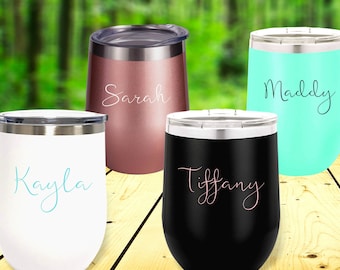 Bridesmaid Gifts, Bridesmaid Tumbler Personalized, Wine Tumbler, Custom Wine Cup, Bachelorette Party Favors, Bachelorette Wine Tumbler