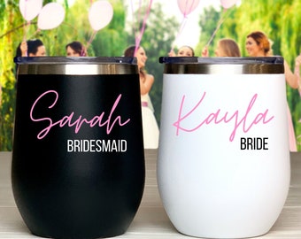 Personalized Wine Tumbler for Bridesmaid Tumbler Cups, Bride Wine Tumbler, Bridesmaid Wine Tumbler Bridesmaid Cups, Bridesmaid Proposal Gift