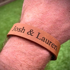 Valentines Day Gift for Him, Mens Leather Bracelet, Personalized Leather Bracelet, Custom Bracelet, Engraved Bracelet, Personalized Gift Men