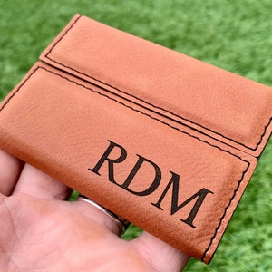 Custom Engraved Leather Business Card Holder, Groomsmen Gift, Personalized Business Card Case, Groomsman Gift, Wedding Favor, Groom Gift