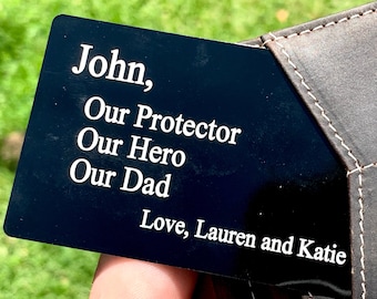 Custom Metal Wallet Card for Dad Wallet Card Personalized Wallet Card Insert for Fathers Day Gift for Husband Dad Birthday Gift for Step Dad