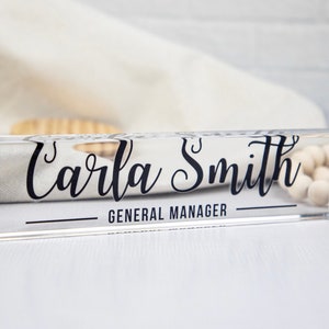 Custom Desk Nameplate, Desk Plaque, Name Plate for Desk, Custom Office Name Sign, Acrylic Desk Plate, Desk Accessories, Co Worker Gifts