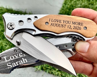 Anniversary Gift for Boyfriend, Gift for Husband, Engraved Pocket Knife, Personalized Knife, Boyfriend Birthday Gifts for Husband from Wife