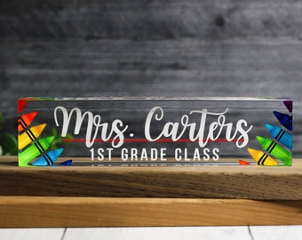 Personalized Teacher Desk Name Plate, Name Plaque, Teacher Gift, Teacher Appreciation Gift, Teacher Name Plate for Desk, Name Sign for Desk