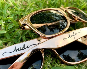 Rose Gold Sunglasses Bridesmaids Sunglasses for Bachelorette Party Sunglasses, Bride Sunglasses, Custom Sun Glasses Personalized Sunglasses