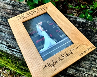 Personalized Picture Frame, Wooden Picture Frame, Picture Frame, Wedding Picture Frame, Rustic Picture Frame, Engraved Picture Frame