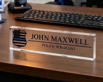 Placa de identificación para escritorio de policía, regalos para policías, regalos para oficiales de policía, regalos para agentes de policía, regalo para graduados de la academia de policía
