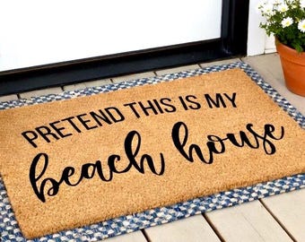 Beach House Doormat, Funny Doormat, Summer Decor, Beach House Decor, Welcome Mat, Housewarming Gift, Lake House Door Mat, Porch Decor