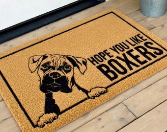 Hope You Like Boxers Doormat, Welcome Doormat, Boxer Mom Gift, Boxer Doormat, Boxer Lover Gift, Boxer Welcome Mat, Door Mat, Boxer Dog Decor