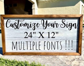 Custom Signs-Custom Wood Sign-Custom Wall Decor-Wall Art-Custom Wooden-Personalized Wood Sign-Framed Wood Sign-Mothers Day Gift for Her