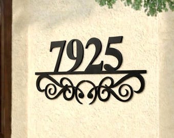 Números de casa de metal, letrero de dirección, placa de número de casa, números de dirección de metal, placa de dirección, decoración de porche, letreros de porche, letreros de metal