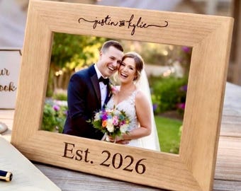 Personalized Picture Frames 5x7, Picture Frames 4X6, Wooden Picture Frame, Picture Frame, Wedding Picture Frame, Engraved Picture Frame
