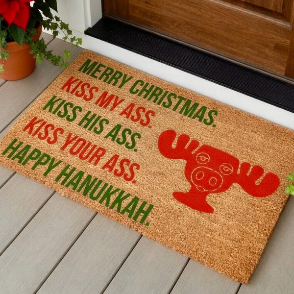 Christmas Vacation Doormat, Merry Christmas Kiss My Ass, National Lampoon Christmas Vacation, Clark Griswold Quote, Funny Christmas Door Mat
