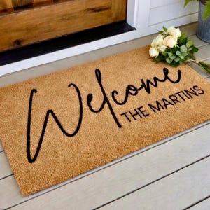 Custom Welcome Mat-Personalized Welcome Mat-Front Porch Mat-Welcome Mat with Name-Welcome Doormat-Welcome Door Mat-Family Name Welcome Mat
