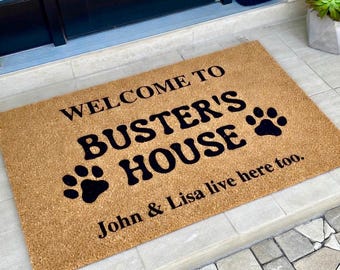 Welcome Mat for Dog-Door Mat for Dogs-Personalized Door Mat-Custom Doormat Dog-Dog Owner Gift-Dog Home Decor-Dog Lover Gift-Dog Welcome Mat