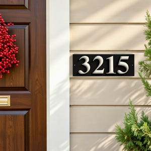 Horizontal Address Plaque for House, Metal Address Plaque, Horizontal Address Sign, Door Number, Metal House Number, Metal Address Numbers