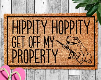 Targa In Latta EYSL "Hippity Hoppity Get Off My Property Frog!" - 15x20 Cm - Cartello Vintage Per Garage, Bar, Casa