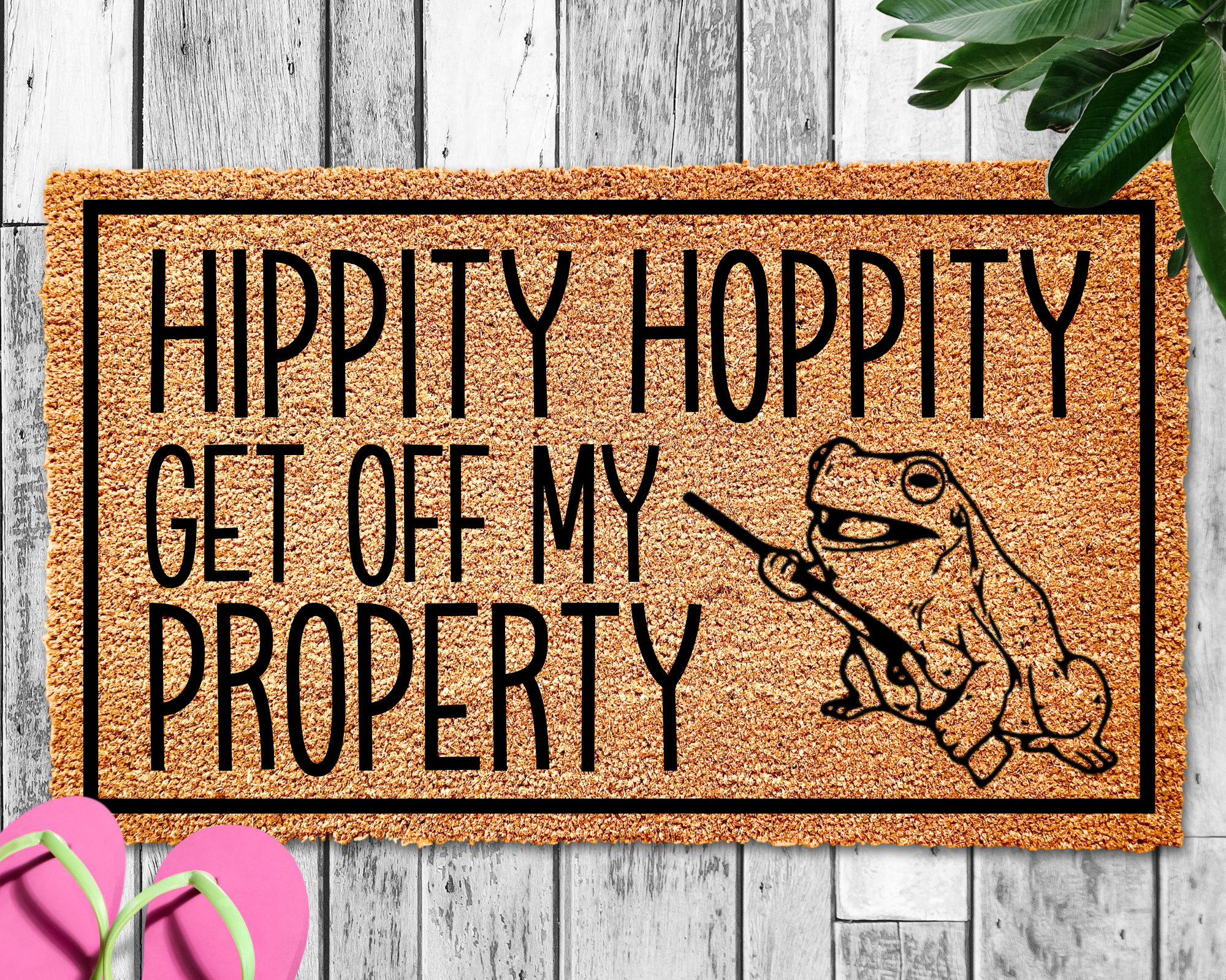 Hippity Hoppity Get off My Property, Funny Doormat, Go Away Funny ...