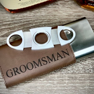 Groomsmen Cigar Holder, Groomsmen Gift, Groomsmen Proposal, Engraved Cigar Case, Cigar Gift, Groomsman gift, Cigar Case Groomsmen, Cigar Box image 1