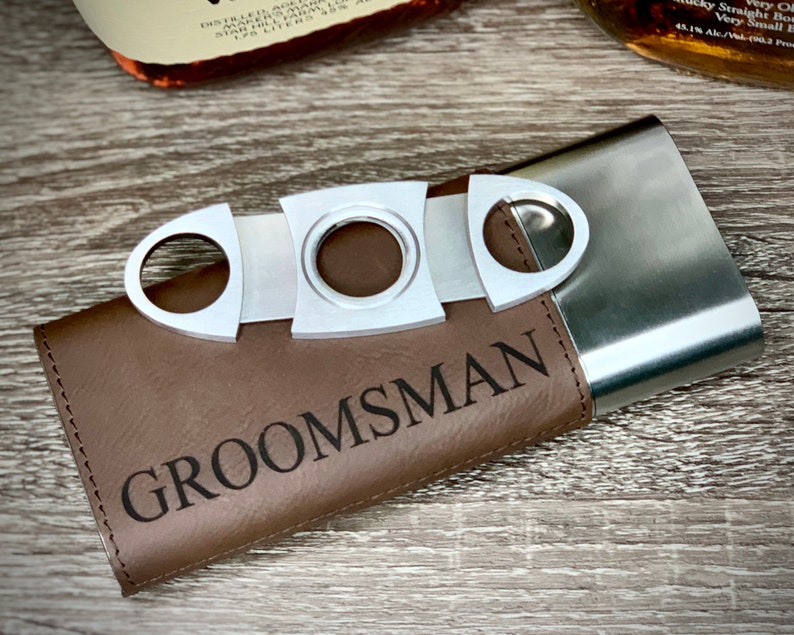 Groomsmen Cigar Holder, Groomsmen Gift, Groomsmen Proposal, Engraved Cigar Case, Cigar Gift, Groomsman gift, Cigar Case Groomsmen, Cigar Box image 1