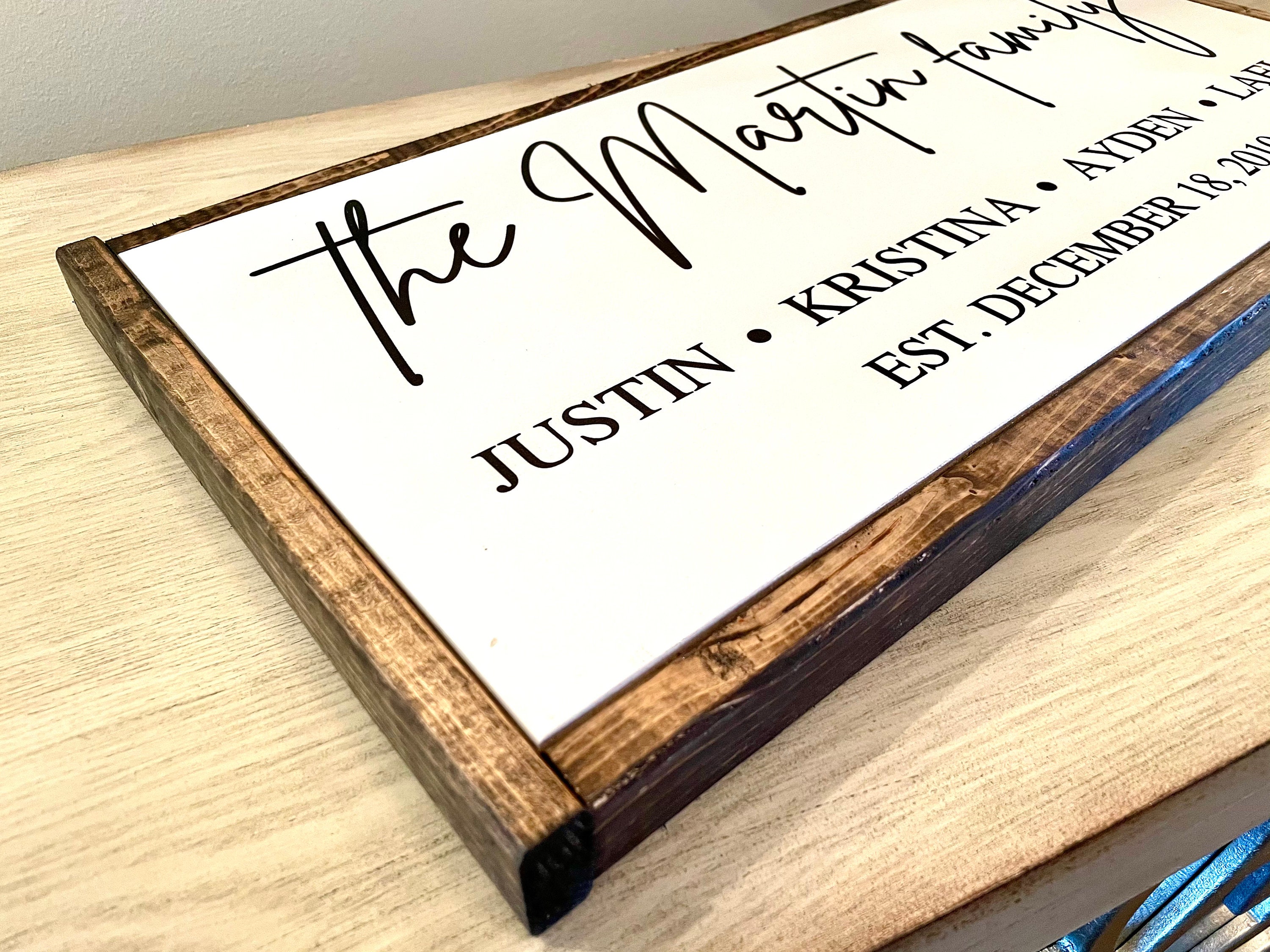 Family Name Sign With Kids Names Last Name Wood Sign Family - Etsy
