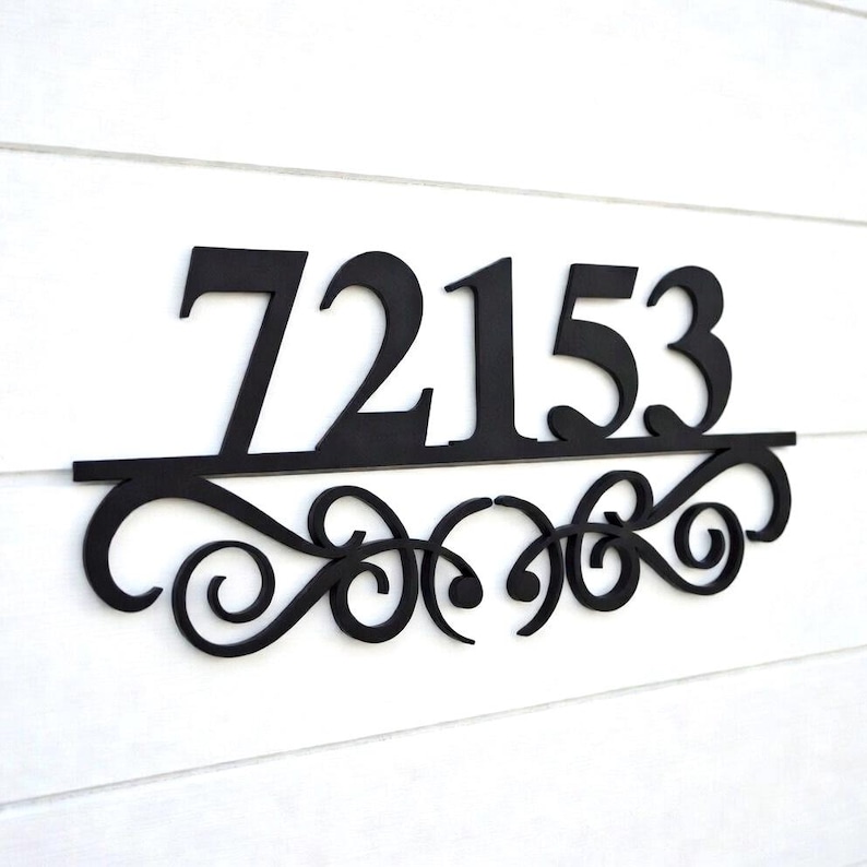Metal Address Plaque for House, Address Number, Metal Address Sign, House Numbers, Address Sign Metal, Front Porch Address Sign Metal Plaque image 4