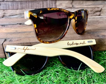 Personalized Wooden Sunglasses, Custom Wood Sunglasses, Womens Sunglasses, Engraved Sunglasses, Bridesmaid Sunglasses, bridesmaid gifts