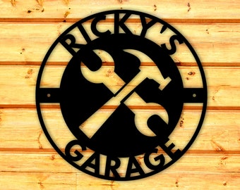 Personalized Garage Sign, Metal Sign for Garage, Fathers Day Gift, Personalized Gift for Dad, Custom Garage Sign, Metal Garage Sign
