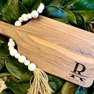 Charcuterie Board Personalized Serving Board with Handle Monogrammed Personalized Cheese Board Engagement Gift Bridal Shower Gift Newlywed